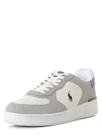 Trampki męskie - Polo Ralph Lauren Męskie tenisówki ze skóry Mężczyźni skóra szary|biały jednolity, 42 - miniaturka - grafika 1