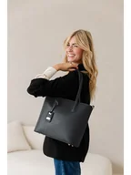 Torebki damskie - Lia Biassoni Skórzana torebka w kolorze czarnym - 34 x 29 x 12 cm - miniaturka - grafika 1