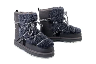 EMU AUSTRALIA Blurred Teddy W13196 charcoal, śniegowce damskie - Emu Australia - Botki damskie - miniaturka - grafika 1