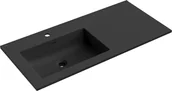 Umywalki - Mexen Otis umywalka wpuszczana w blat lewa 101 x 46,5 cm, czarna mat - 25181071L - miniaturka - grafika 1