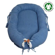 Kokony niemowlęce - Kokon Gniazdko Dla Noworodka Z Organicznego Oddychającego Bio Muślinu Gots Newborn Nest Jeans Hi Little One - miniaturka - grafika 1