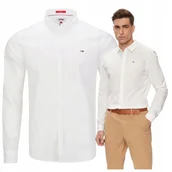 Koszule męskie - biala koszula meska elegancka koszula tommy hilfiger jeans slim fit biala koszula meska elegancka koszula tommy hilfiger jeans slim fit r.XL - miniaturka - grafika 1