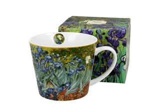 Kubek do kawy i herbaty porcelanowy DUO Irises Vincent Van Gogh 600 ml - Kubki - miniaturka - grafika 1