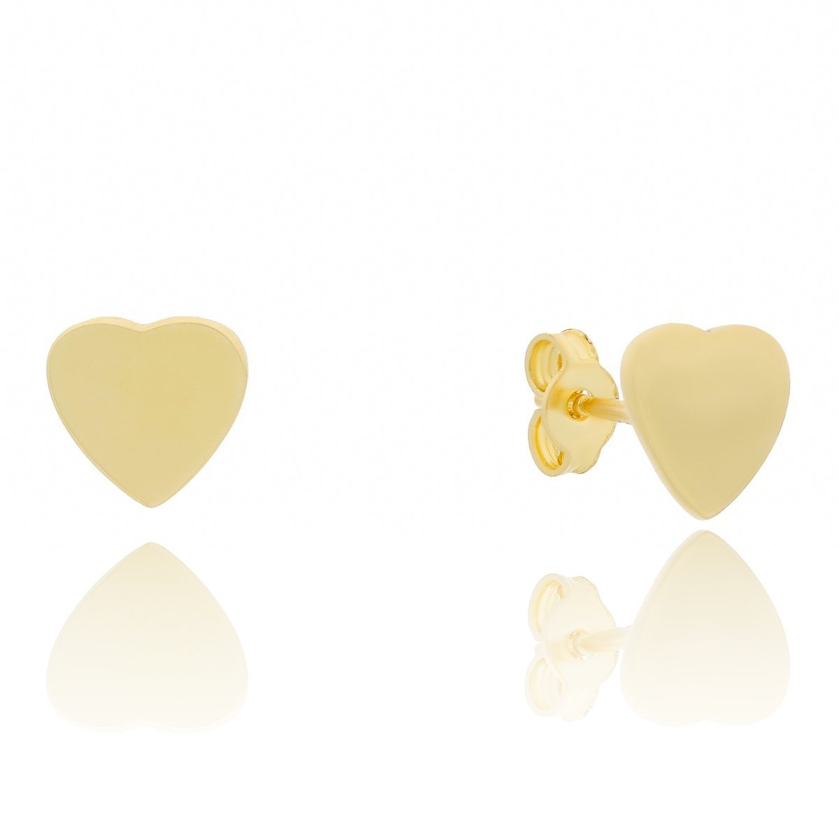 Złote kolczyki serduszka gładkie sztyfty pr. 333