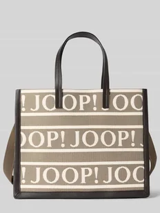 Torba shopper z wyhaftowanym logo na całej powierzchni model ‘Aurelia’ - Torebki damskie - miniaturka - grafika 1