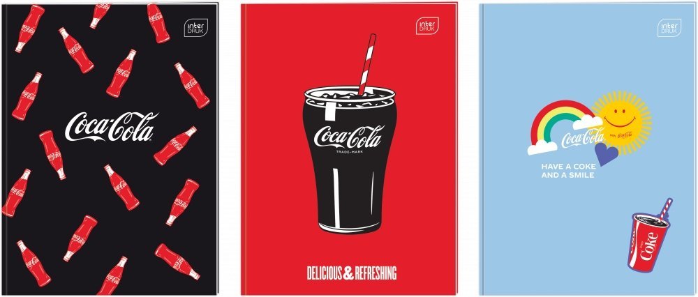Zeszyt A4 3 linie 32 kartki Coca-Cola Interdruk dla dzieci szkoła