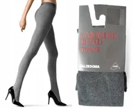 Rajstopy - CALZEDONIA Rajstopy CASHMERE BLEND Kaszmir Wiskoza Szare Melanż S (2) - miniaturka - grafika 1