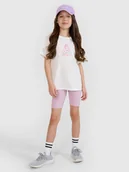 Spodnie i spodenki dla dziewczynek - 4F Legginsy kolarki z prążkowanej dzianiny dziewczęce - fioletowe 122 (6-7 lat) - miniaturka - grafika 1