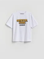 Koszulki dla chłopców - Reserved - Bawełniany t-shirt Minecraft - biały - miniaturka - grafika 1