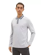 Koszulki męskie - TOM TAILOR Męska koszulka polo 1035548, 15398-Light Stone Grey Melange, M, 15398 – Light Stone Grey Melange, M - miniaturka - grafika 1