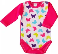 Body dla niemowląt - Body długi rękaw 100% Bawełna MOTYLKI r 74 KLEKLE - miniaturka - grafika 1