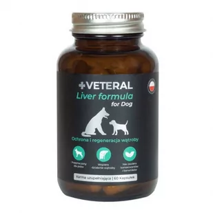 VETERAL Liver Formula for Dog 60 kapsułek - Suplementy i witaminy dla psów - miniaturka - grafika 1