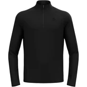 Kurtki i kamizelki sportowe męskie - ODLO Bluza męska Essential Light Mid Layer 1/2 zip czarna - miniaturka - grafika 1
