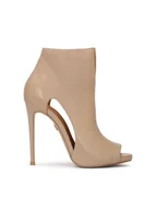 Botki damskie - Beżowe botki peep toe damskie - miniaturka - grafika 1