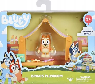 Bluey Bluey Bingo's Playroom oficjalny zestaw do zabawy kolekcjonerskiej z przegubową figurką bingo 2,5 cm i 6 zabawnymi akcesoriami, dywan do kiwi, namiot, ławka, ksylofonem, pazurami i stetoskopem lekarza 13017 - Figurki dla dzieci - miniaturka - grafika 2