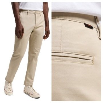 Spodnie Materiałowe Męskie Lee Slim Chino Slim Fit Beżowe W36 L32