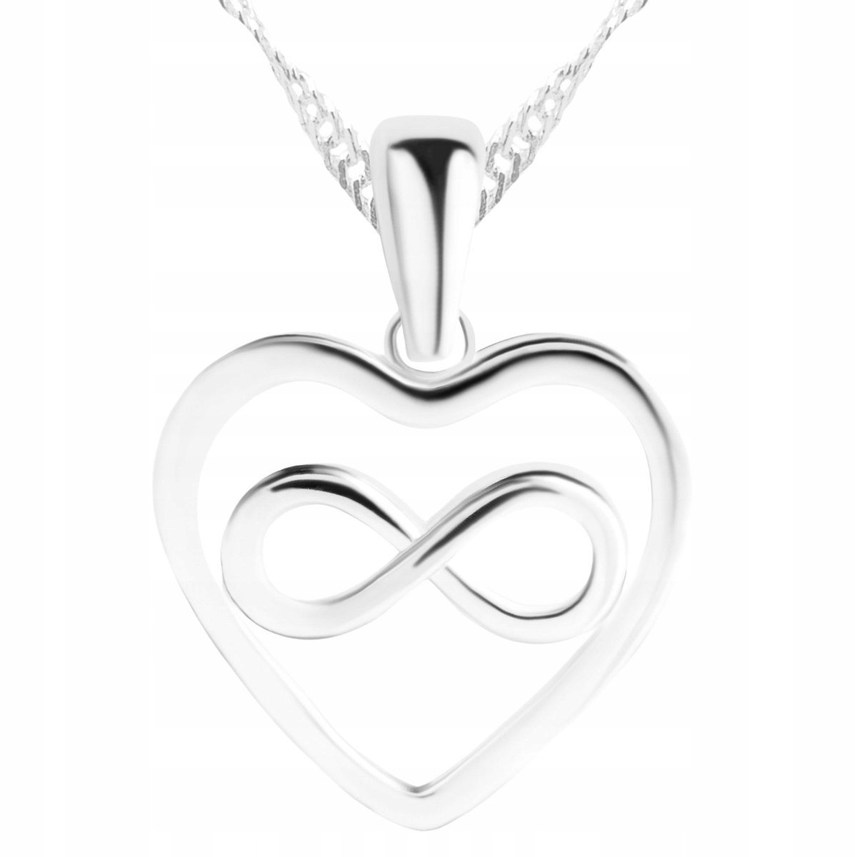 Naszyjnik Srebrny Serduszko z Nieskończonością Forever Love SREBRO 925