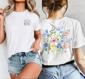 Koszulki i topy damskie - Koszulka damska w kwiaty - wzór kwiatki7 - miniaturka - grafika 1