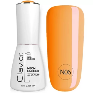 Luxury Neon Rubber Base kolorowa baza kauczukowa N06 Orange Rainbow 10ml - Lakiery hybrydowe - miniaturka - grafika 1
