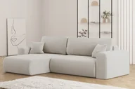 Narożniki - Narożnik CAPRI z funkcją spania i przechowywania sztruks Poso beżowy lewy - miniaturka - grafika 1