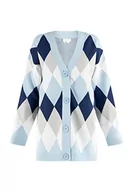 Swetry damskie - RISA Kardigan z guzikami damski 25825337, jasnoniebieski wielokolorowy, XS-S - miniaturka - grafika 1