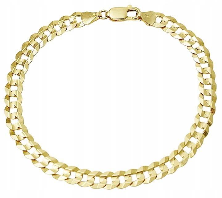 Bransoletka Złota Pancerka Męska 6,00 mm Pełna Diamentowana pr 585 Grawer