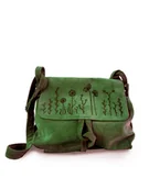 Torebki damskie - Surowa BARONOWA Zieleń Trawiasta Zamszowa ŁĄKA - miniaturka - grafika 1