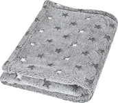 Koce i narzuty dla dzieci - Kocyk 75x100 dziecięcy Milly ciemnoszary w gwiazdki BabyMatex - miniaturka - grafika 1