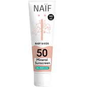 Kremy dla dzieci - Naif Baby & Kids, mineralny krem przeciwsłoneczny dla dzieci i niemowląt, od urodzenia, SPF 50, nieperfumowany, 100 ml - miniaturka - grafika 1