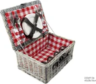 Rękodzieło - TORO Kosz piknikowy 40x28x18 cm czerwony - miniaturka - grafika 1