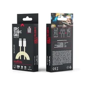 Kable USB - Maxlife Kabel MXUC-06 USB-C - USB-C 1,0 m 20W żólty nylonowy - miniaturka - grafika 1