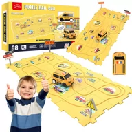 Samochody i pojazdy dla dzieci - Duży Tor Samochodowy Puzzle Układanka Autobus Znaki Drogowe Labirynt Zestaw - miniaturka - grafika 1