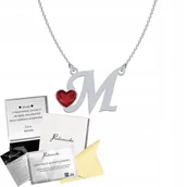 Łańcuszki - Naszyjnik z Literką M Litera Łańcuszek Prezent Srebro 925 DEDYKACJA GRATIS - miniaturka - grafika 1