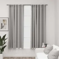 Zasłony - Zasłony stylizowane na lniane, 2 szt., szare, 140x175 cm - miniaturka - grafika 1
