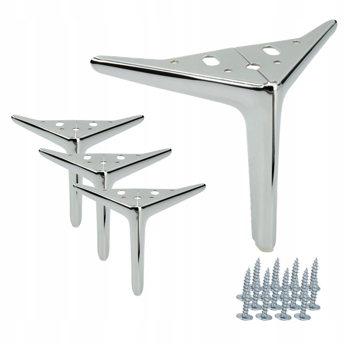 Noga meblowa Kotwica Elegant srebrny chrom wysokość 15 cm