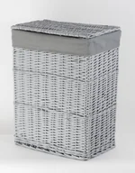 Kosze wiklinowe - CORSAN - Kosz wiklinowy na pranie SZARY z szarą wyściółką 51x33x66 cm 169A - miniaturka - grafika 1