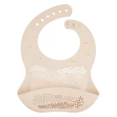 Śliniaki i fartuszki - CANPOL BABIES ŚLINIAK SILIKONOWY Z KIESZONKĄ KIESZEŃ REGULOWANY KREMOWY - miniaturka - grafika 1