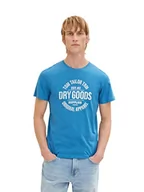 Koszulki męskie - T-shirt męski TOM TAILOR z nadrukiem, 28853-Vallarta niebieski, S - miniaturka - grafika 1