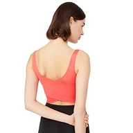 Koszulki i topy damskie - LOS OJOS Crop Tops damski biustonosz sportowy, średni, z wyściełanym biustonoszem, tank top dla kobiet, koralowy, L - miniaturka - grafika 1