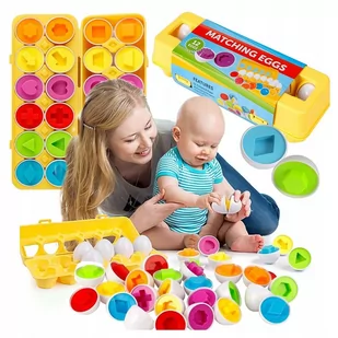 Układanka Edukacyjna Sorter Jajka Puzzle Montessori Zabawka Dla Malucha - Sortery dla dzieci - miniaturka - grafika 1