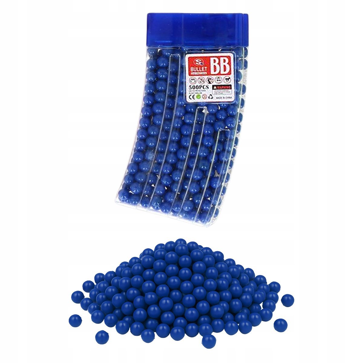 Kulki Plastikowe do Pistoletu Naboje 500szt 6mm z Dozownikiem Magazynek