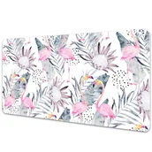 Podkładki na biurko - Podkładka pod mysz i klawiaturę Flamingi 90x45 cm - miniaturka - grafika 1