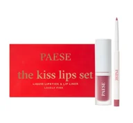 Palety i zestawy do makijażu - Paese The Kiss Lips Set zestaw konturówka i matowa pomadka do ust 03 Lovely Pink - miniaturka - grafika 1