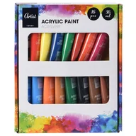 Szkolne artykuły papiernicze - Farby akrylowe, zestaw 16 sztuk - miniaturka - grafika 1