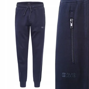 SPODNIE DRESOWE męskie długie sportowe HUNTER granatowe XXXL Pako Jeans - Dresy męskie - miniaturka - grafika 1