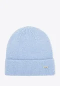 Czapki damskie - Damska czapka z miękkiej dzianiny błękitna - miniaturka - grafika 1