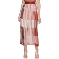 Bluzy damskie - DKNY Damska bluza z wysokim stanem w stylu midi z Sheer Overlay, Red Poppy/wielokolorowy, XS - miniaturka - grafika 1