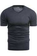 Koszulki męskie - Męska koszulka t-shirt v-neck - granat - Risardi - miniaturka - grafika 1