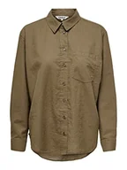 Bluzki damskie - ONLY Damska koszulka Onltokyo L/S lniana Blend PNT Noos Bluzka, Cub, S - miniaturka - grafika 1