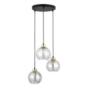 Lampy sufitowe - Devi lampa wisząca 3-punktowa czarna/transparent 4579 - miniaturka - grafika 1